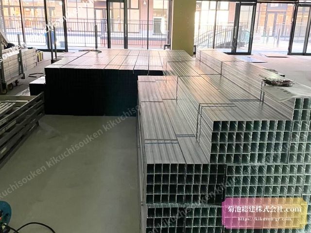 平塚テナント工事：LGS（軽量鉄骨）材料